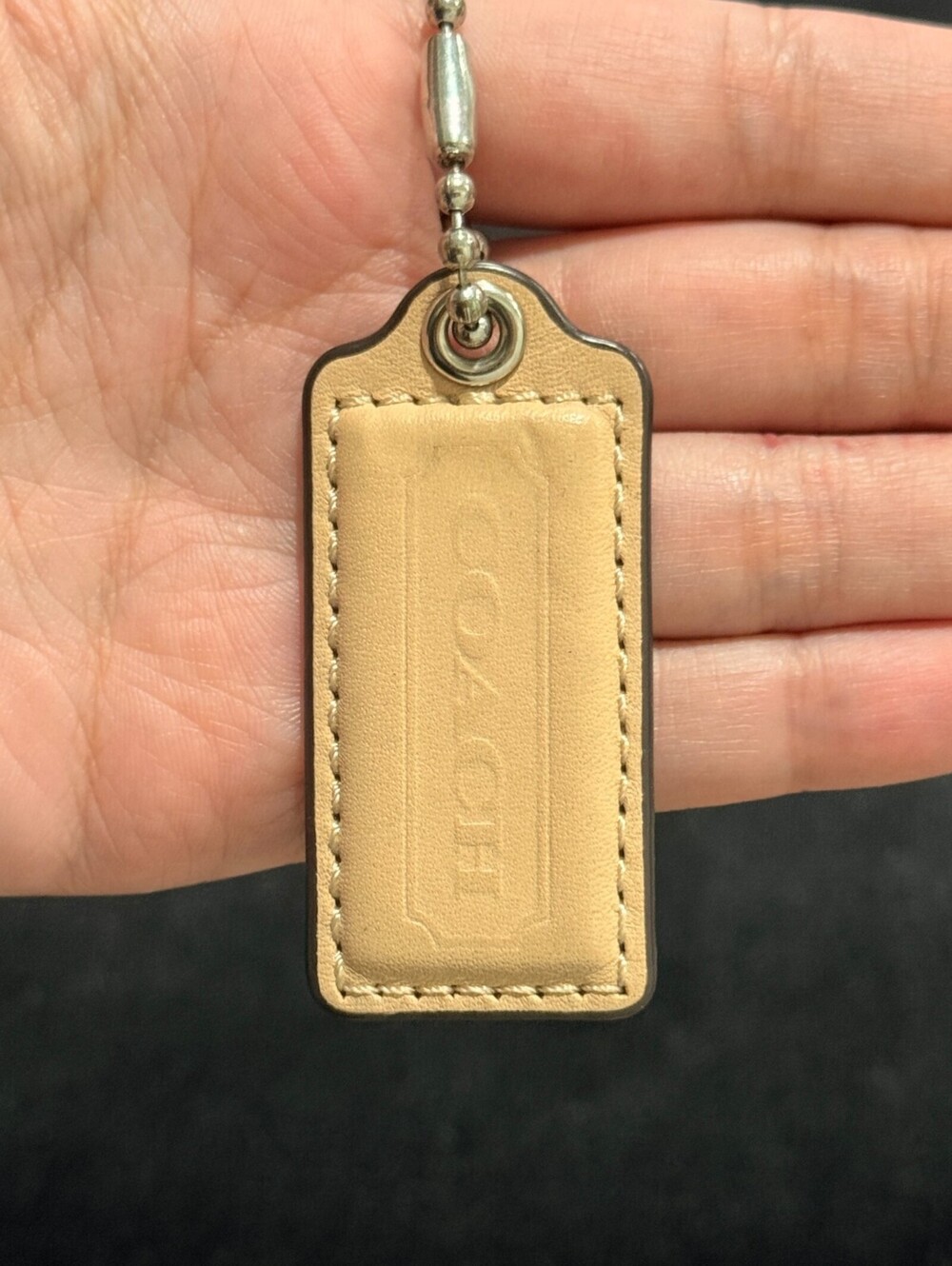 2.25" Y2K Coach Leather Key Fob Keychain Hang Tag Hangtag